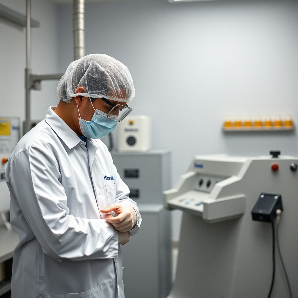 HavaBasin kompresör laboratuvar ortamında ses ölçüm cihazı ile test edilirken