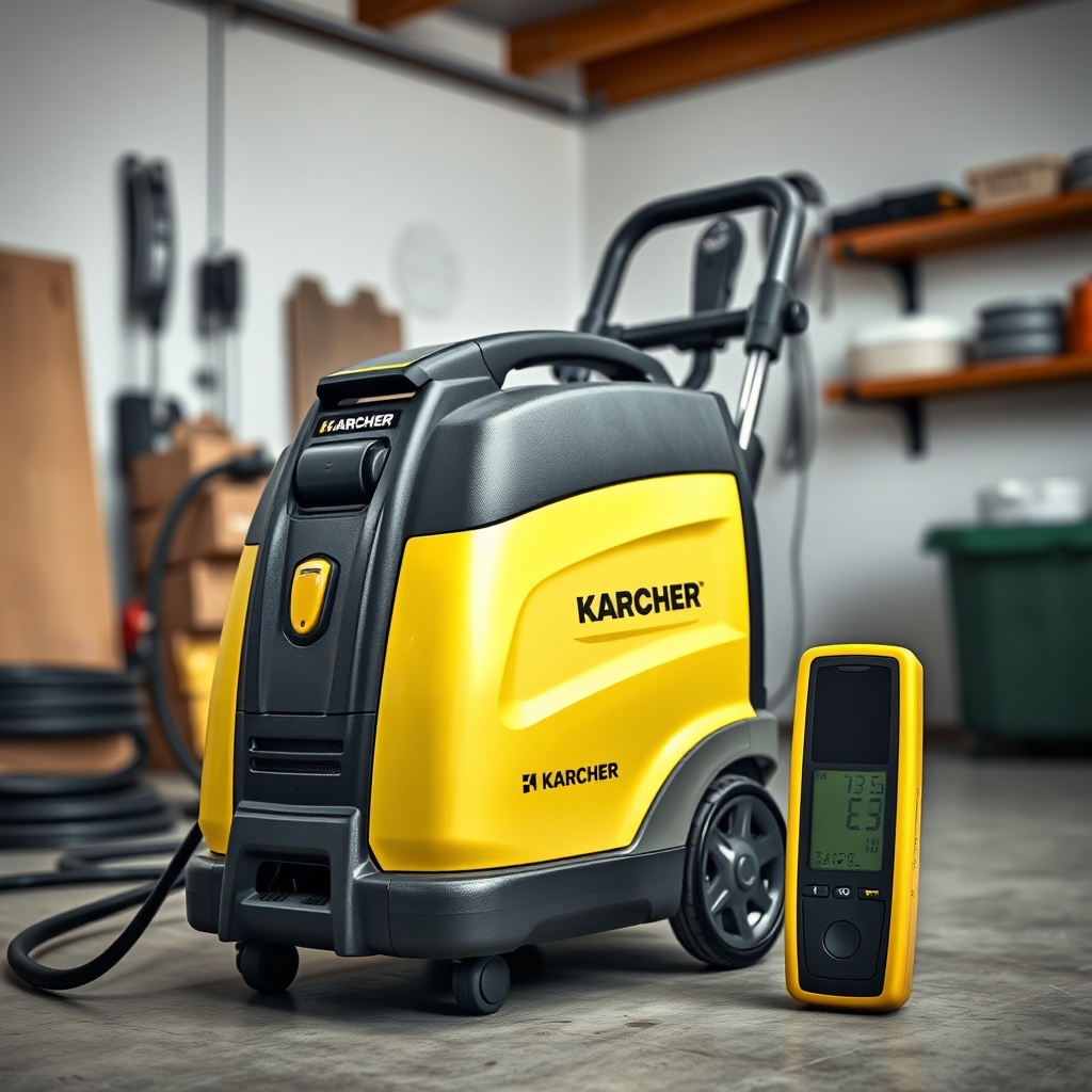 <clean photorealistic photo of Karcher Vario 2000B in a workshop setting